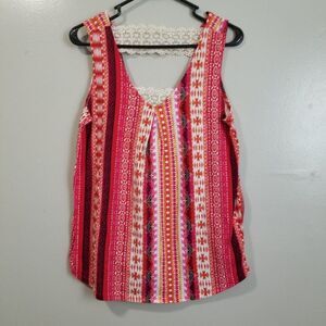 Bobbie Brooks Tank Top Embroidered Blouse Women's M